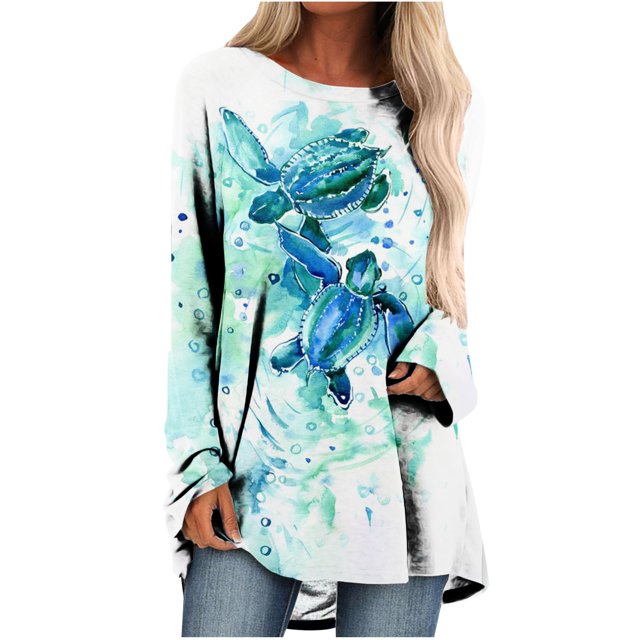 Tops de mujer Invierno Estampado de animales Botón Sudadera Pullover Tops Fridja hkj1989