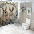 thumbnail image 6 of COMIO Easter Bunny with Floral Wreath Durable and Washable Shower Curtain Multiple Sizes White, 6 of 6