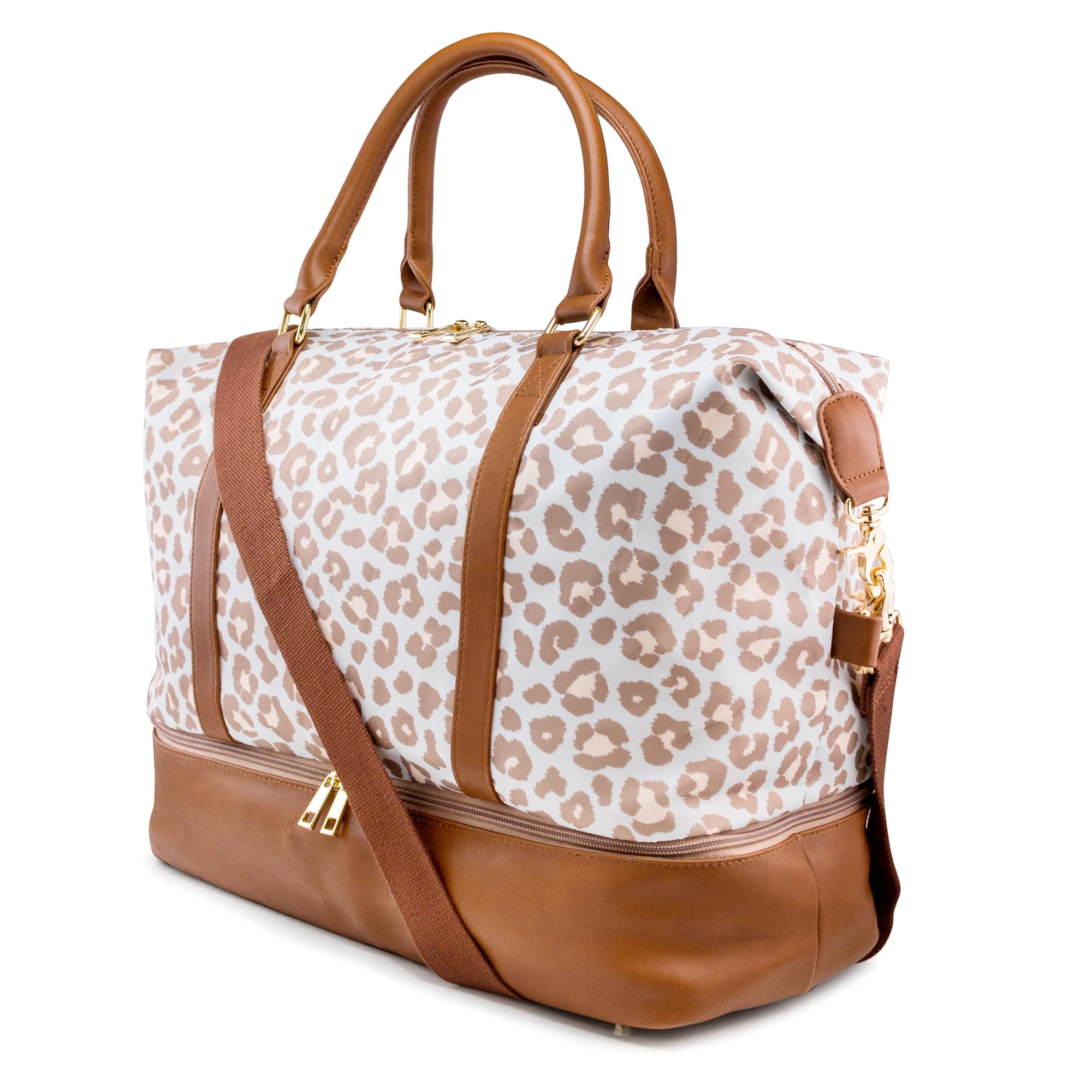 Weekender Bag Travel Duffle for Women Men Overnight Carry On Tote with Shoe Compartment and