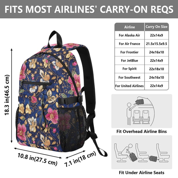 JIALIOU 14" Laptop Backpack Waterproof Airline Approved Stylish Casual Daypack for Travel Business College Work, Colorful Embroidered Flower - Walmart Business Supplies JIALIOU 14" Laptop Backpack Waterproof Airline Approved Stylish Casual Daypack for Travel Business College Work, Colorful Embroidered Flower - Walmart Business Supplies