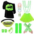 thumbnail image 2 of 80s Costume Accessories for Women, T-Shirt Tutu Fanny Pack Headband Earring Necklace Fishnet Gloves Legwarmers Party Accessories For Women, 2 of 9