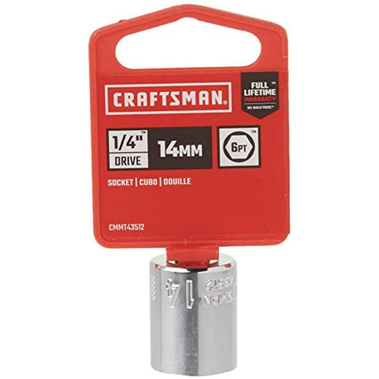 Craftsman 14mm Metric Shallow Socket - 1/4 in. Drive, 6 Point Craftsman 14mm Metric Shallow Socket - 1/4 in. Drive, 6 Point