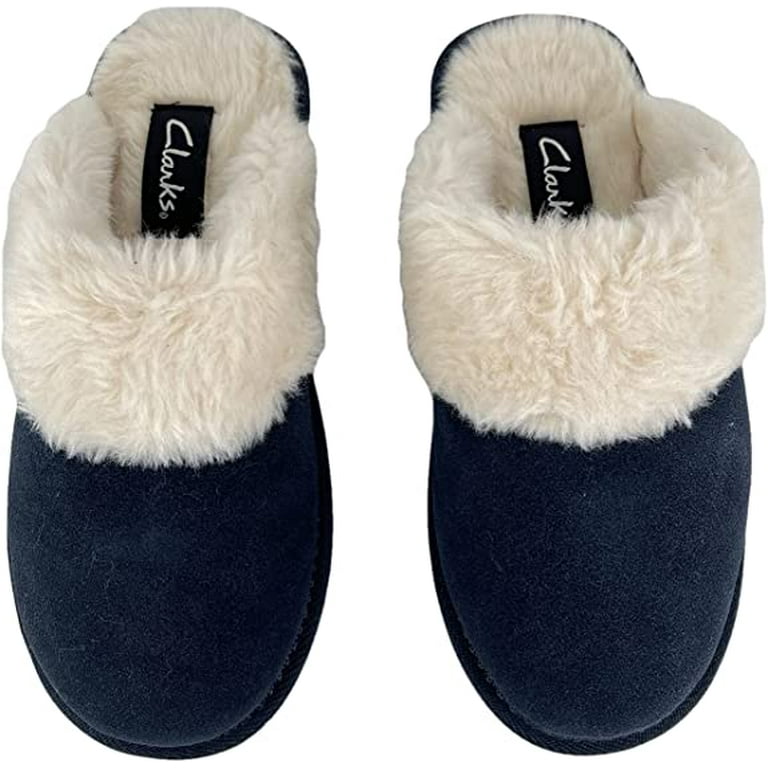 Clarks Womens Open Back Suede Leather Comfort Clog Slipper