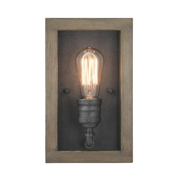 Home Decorators Collection Palermo Grove 1 Light Gilded Iron Sconce With Painted Walnut Wood Accents New Open Box Com - Home Decorators Palermo Grove