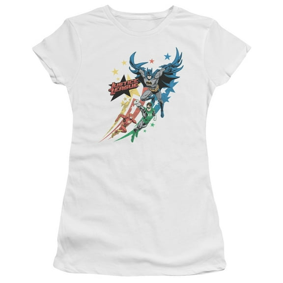 JLA Justice League Allegiance S/S Junior Women's T-Shirt Sheer White
