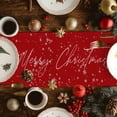 thumbnail image 5 of Red Christmas Dresser Scarf Farmhouse, Dining Table Decorations for Wedding/Parties, Snowman Xmas Tree Snowflake Gifts Elk Table Runner 72 Inches Long for Kitchen Dining, 16 x 72 In, 5 of 9