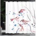 thumbnail image 4 of Ambesonne Ethnic Shower Curtain, Traditional Ink Painting, 69"Wx84"L, Red and Blue, 4 of 5