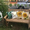 thumbnail image 6 of Set of 4 Sunflower Outdoor Decorative Throw pillow covers 18x18 Inch ,Vintage Sunflower Linen Square Cushion，for Living Room Couch and Bed, 6 of 7