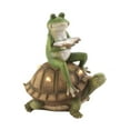 thumbnail image 3 of Zingz & Thingz Frog and Turtle Solar Powered Outdoor Garden Figurine - 12" - Green and Brown, 3 of 3