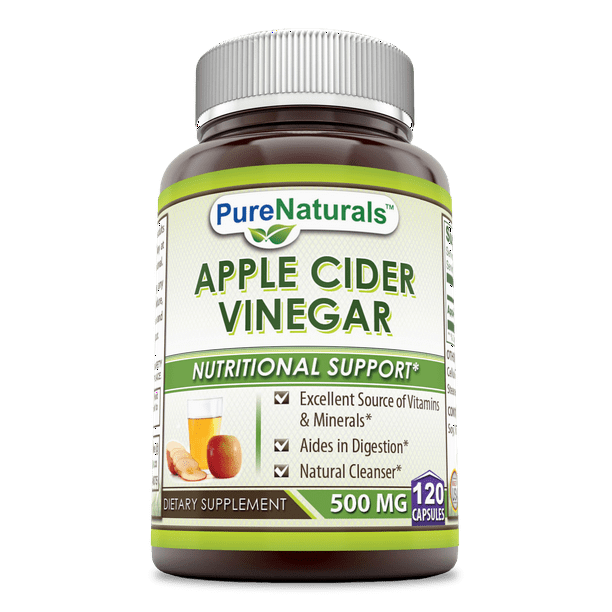 Pure Naturals Apple Cider Vinegar 500 Mg 120 Capsules