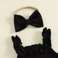 thumbnail image 6 of Cjfdfy Newborn Baby Girl Halloween Outfits Ghost Boo Pumpkin Embroidery Suspender Romper Flared Pants Bows Headband Cute My First Halloween Holiday Party Outfits 0-18 Months, 6 of 9