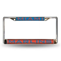 Miami Baseball Marlins Chrome Metal License Plate Frame Holder