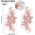 thumbnail image 4 of 2Pcs Red Sew on Sequins Patches 3D Flower Applique Floral Embroidered Lace Beads Sewing Trims Rhinestone Floral Fabric Tulle, 4 of 9
