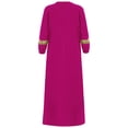 thumbnail image 4 of Linjinx Robe de Danse de Louange pour Filles Abaya à Manches Longues Robe Maxi de Fête Prière Musulmane Islamique Dubaï Robe Décontractée Rose Vif 12, 4 of 7