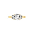 thumbnail image 2 of ARAIYA FINE JEWELRY 14K Yellow Gold Lab-Grown Half-Moon-shape and round-shape Diamond Three Stone Engagement Ring (3 Cttw, D-F Color, VS1 Clarity) Size 7.5, 2 of 7