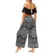 thumbnail image 4 of VISgogo Pantalones de pierna ancha de verano para mujer, pantalones sueltos sueltos de tiro medio con estampado bohemio con divisiones para yoga, playa, vacaciones VISgogo  moda, 4 of 6