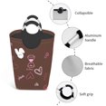 thumbnail image 4 of Waterproof Collapsible Laundry Hamper, Brown Love Hourglass Bunny Aluminum Handle Laundry Bag, 50L, 4 of 6