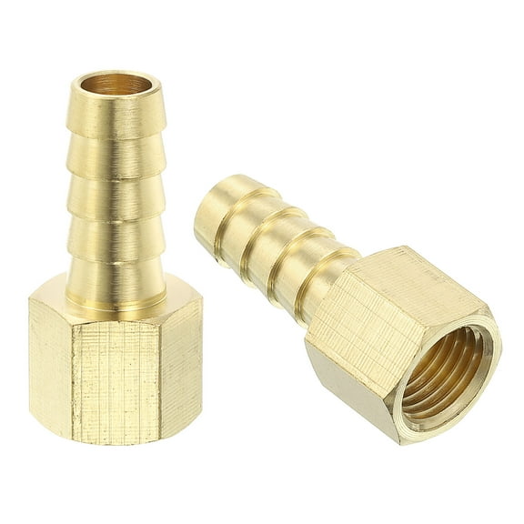 10 Pack Brass Hose Barb Fittings, 3/8" Bard x 1/4" NPT Female Hose Connector