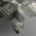 thumbnail image 5 of Brown Checkered Geometric and Floral Pattern Square Tablecloth,Waterproof Square Table Cover,Wipeable Spillproof Washable Table Cover for Home Kitchen Party Decor 52"x52"(132x132cm), 5 of 6