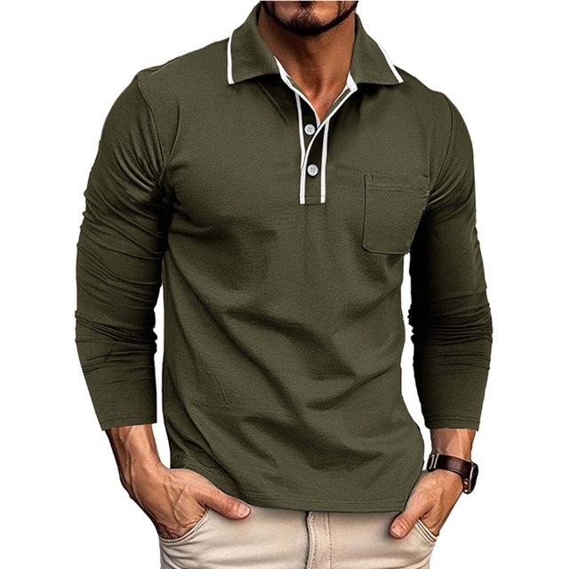 pstuiky camisetas de manga larga para hombre, Cárdigan informal de manga larga con botones y bolsillo para hombre top de hombre m