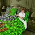 thumbnail image 3 of meiyoeat Gamer Pixel Art Print Queen Sheets For Boys,Personalized Initial Letter C Queen Sheet Sets,4-Piece,1 Flat Sheet,1 Fitted Sheet And 2 Pillowcases, 3 of 6