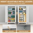 thumbnail image 6 of Metal Pantry Cabinet, 61" Tall Kitchen Storage Cabinet with Doors and Adjustable Shelves, Living Room, Dining Room (White), 6 of 8