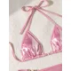 thumbnail image 5 of Conjunto de Bikini Floral 3D para mujer, bañador Sexy con un hombro recortado, traje de baño verde neón con realce, traje de baño de cintura alta para playa 2024, 5 of 5