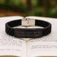 thumbnail image 2 of Pediatrician Power Christmas Unique Gifts from Men to Women, Funny Quote Glide lock Clasp Bracelet, Adjustable Silver Black Stainless Steel Silicone, 2 of 4