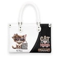 thumbnail image 3 of Jungle Curl Cat Bag, Personalized Leather Handbags For Women - Personalized Bag with Name - Tote Bags for Mom Grandma - Custom Gifts Ideas for Her, Gift for Cat Lover, Cat Mom, 3 of 7