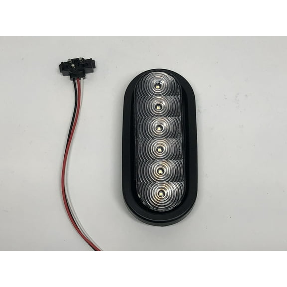 One Red 6 LED 6" Oval With Clear Lens Stop Turn Tail Light Truck Trailer Bus RV