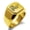 Gold, variant on Stainless Steel Berserk Rhino Engraved Square Flat Top Biker Style Polished Ring