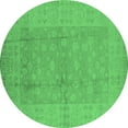 thumbnail image 1 of Ahgly Company Indoor Round Oriental Emerald Green Industrial Area Rugs, 4' Round, 1 of 4
