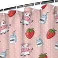 Cow and Strawberry Pink Pattern Waterproof Shower Curtain, Mildew ...