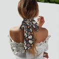 thumbnail image 6 of Tinted Cloth Long Strip Silk Scarf 46.9in×3.1in Soft, Silky, Shiny, Dustproof And Sunscreen For Daily Out Date Travel Photos Festive Cute Sugar Skulls (3), 6 of 6