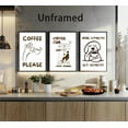 thumbnail image 3 of Vintage Kitchen Canvas Wall Art Club Coffee Cart Picture Wall Decor Funny Coffee Bar Poster Retro Black and White Espresso Painting Prints Artwork for Kitchen Dining Room Bar Home Decor, Unframed, 3 of 6