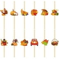 thumbnail image 2 of 100Fens Thanksgiving Decoration 24pcs Straws Party Decoration Flag Straws, 2 of 5