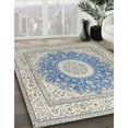 thumbnail image 2 of Ahgly Company Indoor Rectangle Traditional White Gold Medallion Area Rugs, 9' x 12', 2 of 6