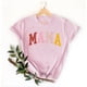 thumbnail image 2 of Camiseta Penkiiy Mama Mujer Carta de Mama Impresión Camiseta Día de la Madre Tops de manga corta XL Rosa, 2 of 5