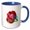 Blue/White, variant on 3drose, Two Red Tulips Artistic Vector, 11oz Two-tone Yellow Mug