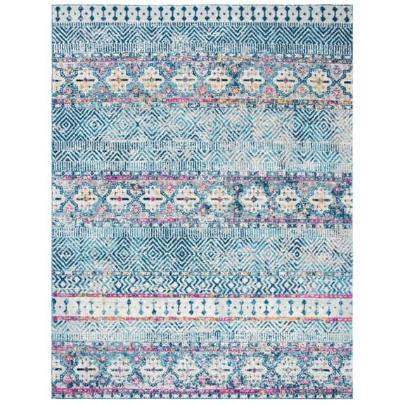 SAFAVIEH Madison Kandace Abstract Area Rug, Denim Blue/Purple, 9' x 12'