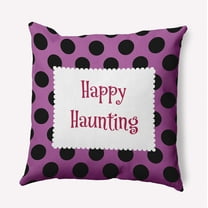 18" x 18" Simply Daisy Halloween Happy Haunting Dots Polyester Indoor/Outdoor Pillow, Orchid Qty 1