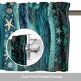 thumbnail image 6 of Retro Ocean Valance Curtain Blue Stripes Starfish Coral Seaweed Turquoise Window Valances Rod Pocket Short Curtains Window Treatments for Kitchen Bedroom Bathroom Laundry 42" x 12", 6 of 9