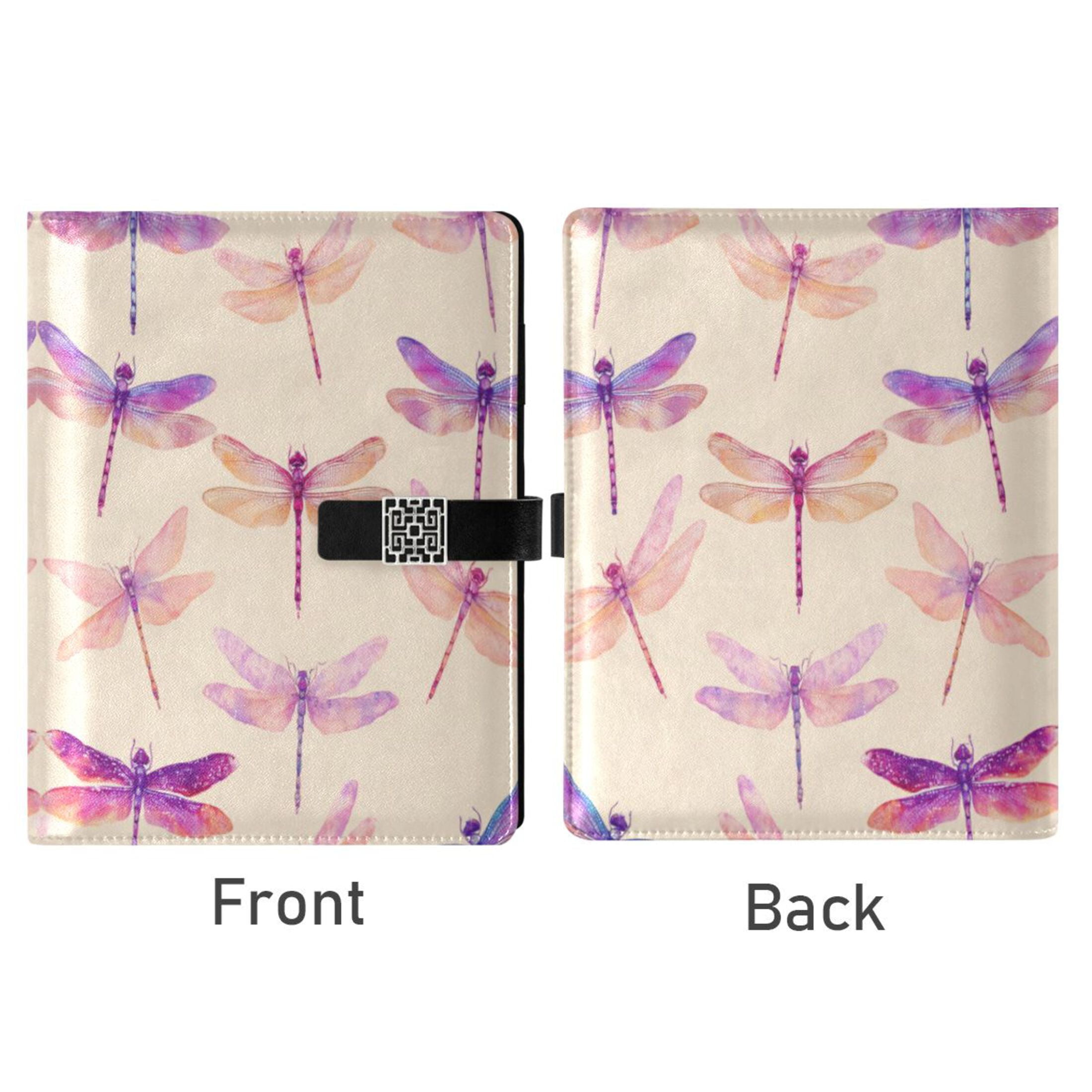 Leather Planner Leather Notebook Notebook Journal Binder Design Pen Pocket Design Convenient for Storage Purple Dragonfly