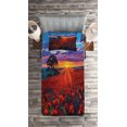thumbnail image 2 of Ambesonne Colorful Quilted Coverlet 2 Pcs, Poppy Flower Garden, Twin Size, Multicolor, 2 of 2