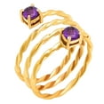 thumbnail image 2 of 18K Gold Over Brass Natural African Amethyst Ring s.6 Jewelry RM-1741 TGR1006_B_6, 2 of 6