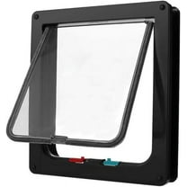 Pet Door Xl Size 2020 Intellgent Control 4 Way Safe Cat Gate Doors Abs Small Pet Door Pet Flap Door Pet Kitten Door 2Pcs Black