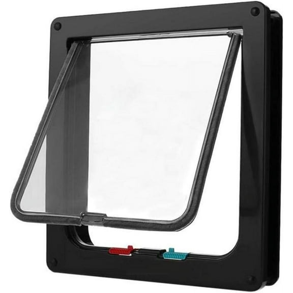 Pet Door Xl Size 2020 Intellgent Control 4 Way Safe Cat Gate Doors Abs Small Pet Door Pet Flap Door Pet Kitten Door 2Pcs Black