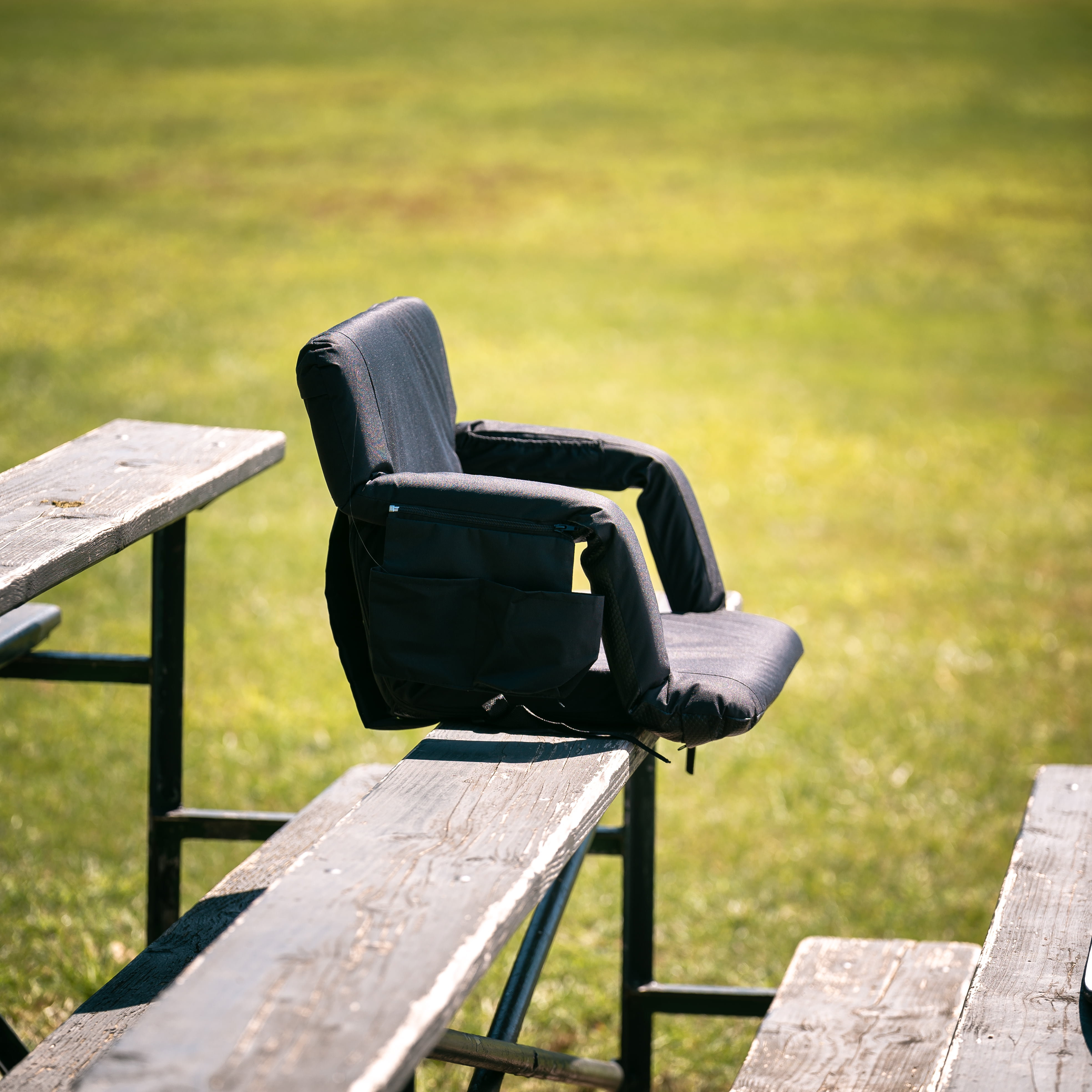 Alpcour Reclining Stadium Seat with Armrests and Side Pockets