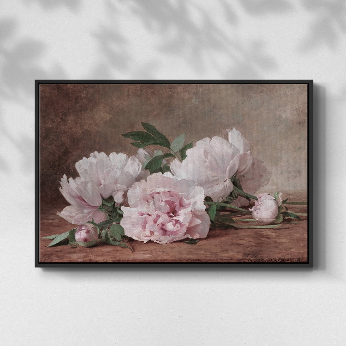 Vintage Botanical Print-XXXVI By Wexford Home Framed in Black Wood Gallery Wrapped Canvas 25 in. x 37 in.