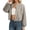 Khaki, variant on Casual Tweed Zip Up Jacket for Women, Crew Neck Long Sleeve with Pockets, Comfortable Fall Winter Outerwear, 1 Piece, XS-L